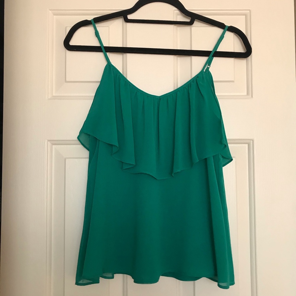 Forever 21 teal green chiffon top